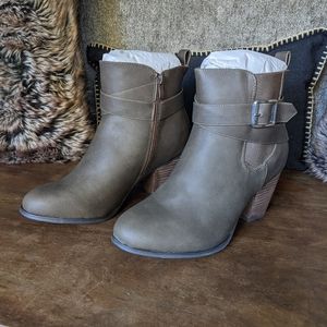 Torrid Brown Buckle Detailed Booties (WIDE)